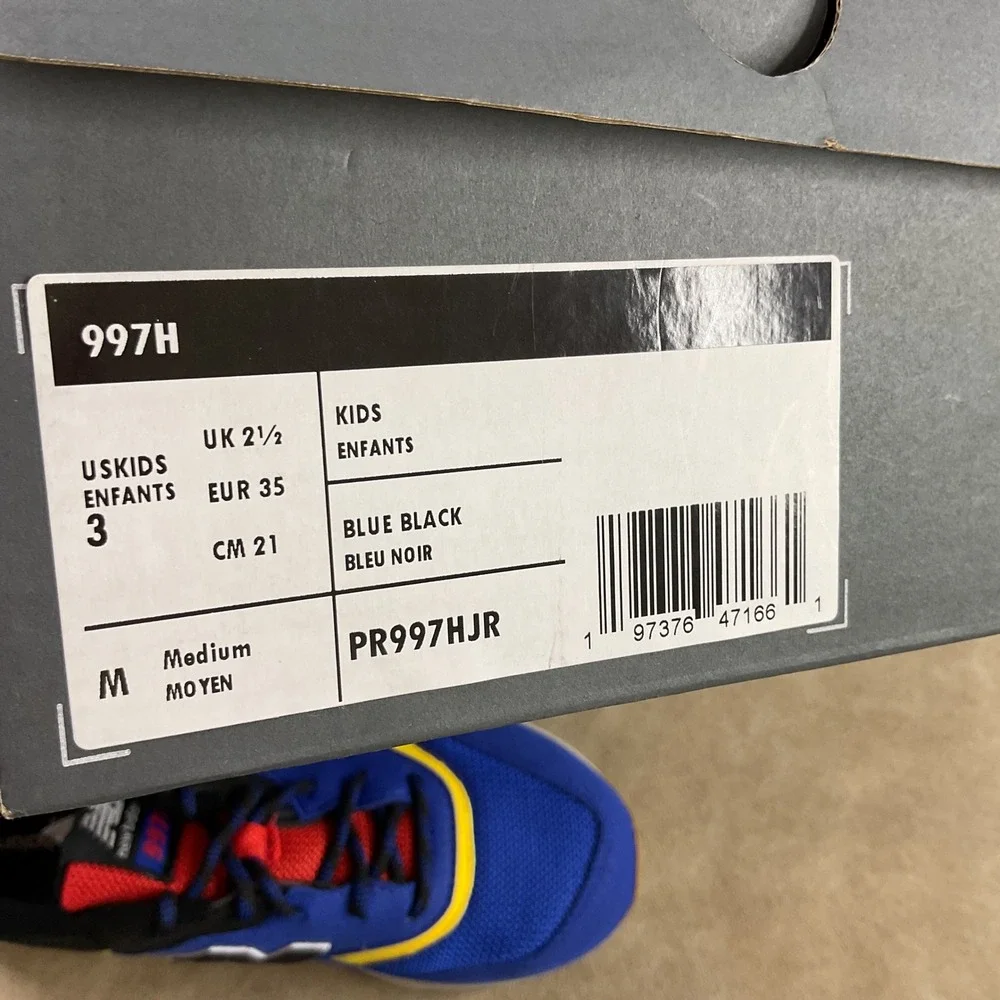 New Balance 997H Kids Blue Black‎ Yellow Red Sneakers Shoes Youth Size 3 US
